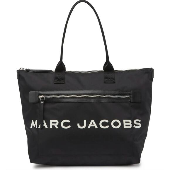 Designer Marc Jacobs Reusable Suspiria Zip Logo Tote Bag in Black and White - Picture 1 of 7